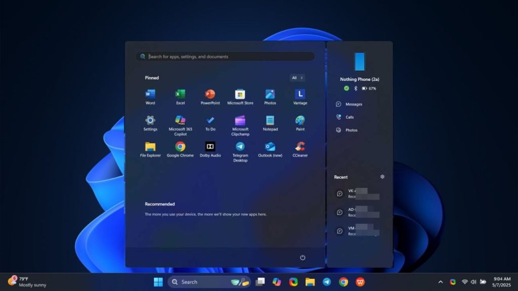 كيفية الوصول إلى هاتفك من قائمة Start Windows 11 كيفية الوصول إلى هاتفك من قائمة Start Windows 11